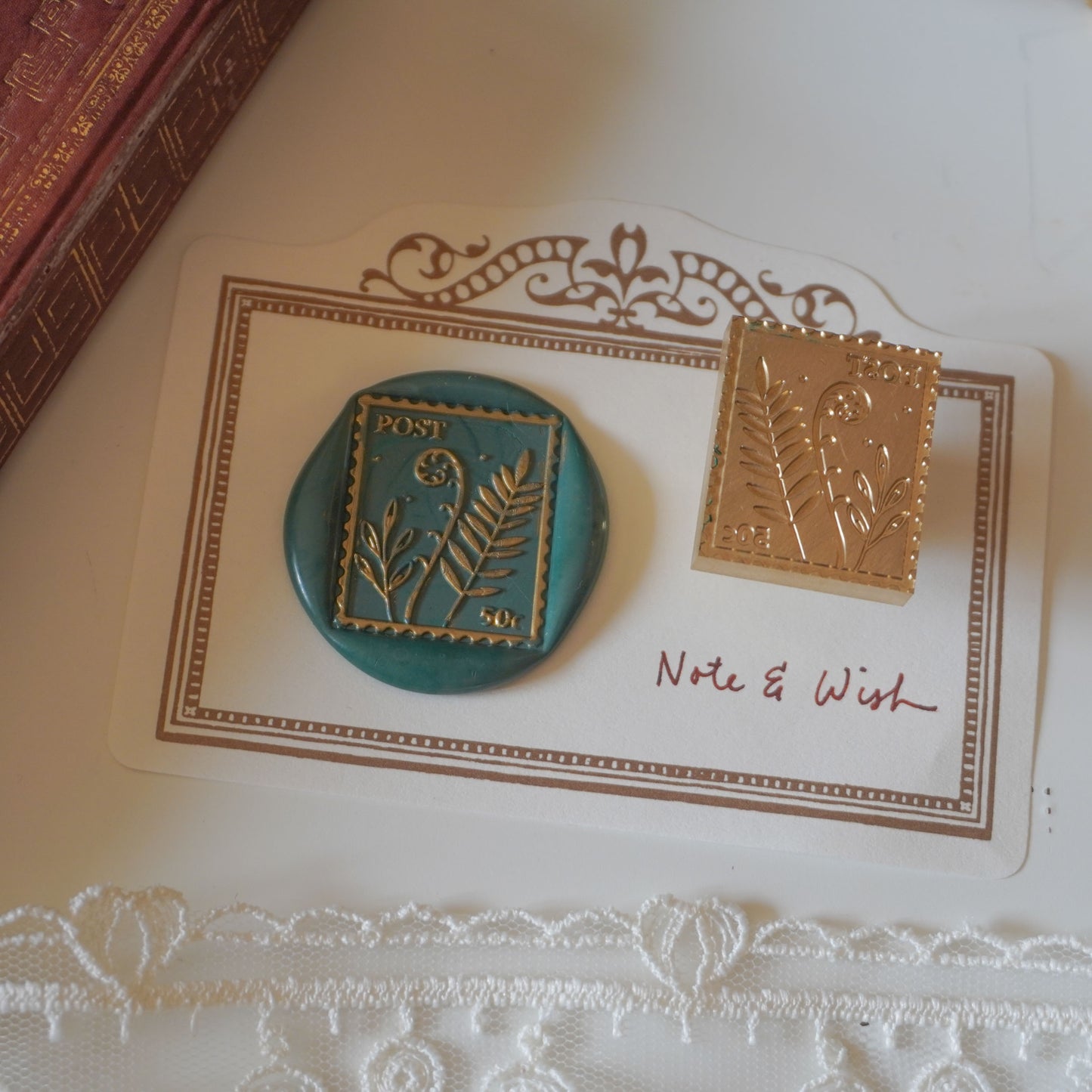 Fern Post Wax Seal Stamp, Note & Wish Seal Stamp