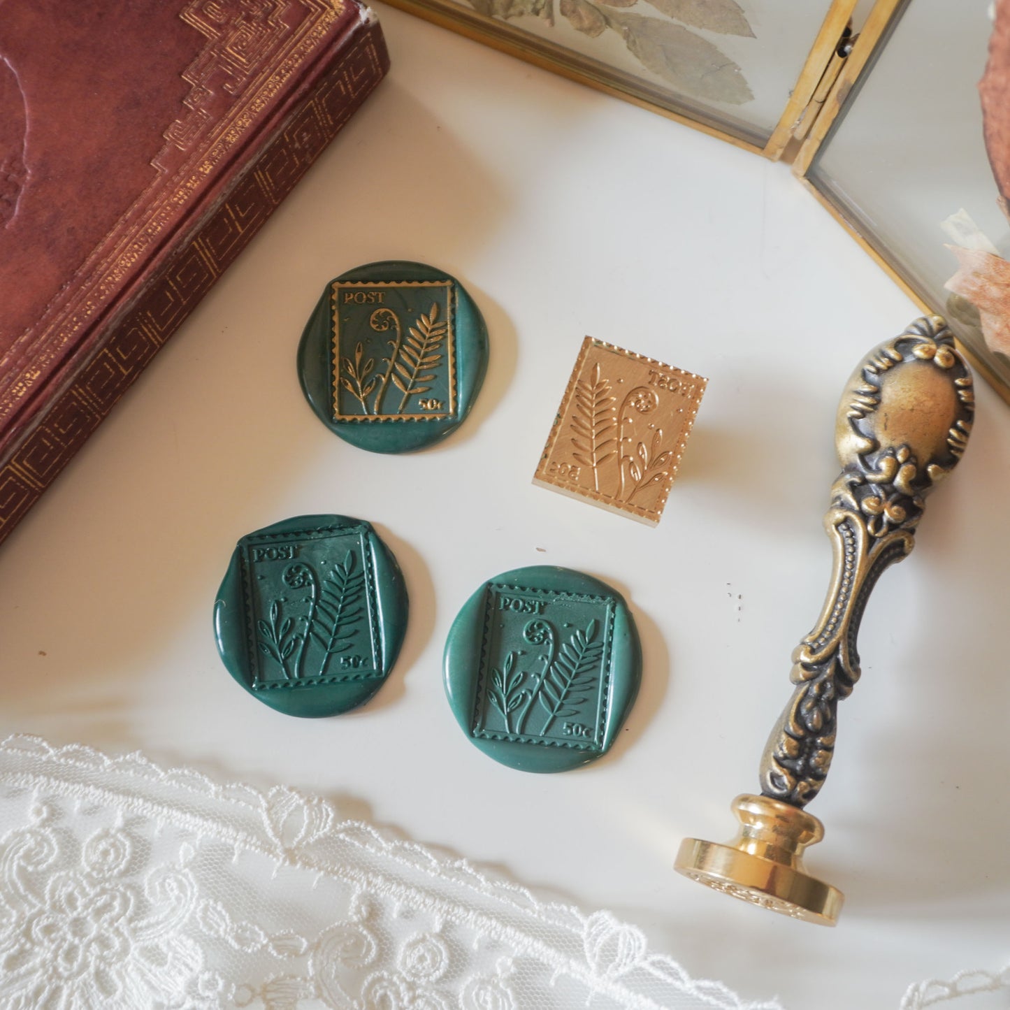 Fern Post Wax Seal Stamp, Note & Wish Seal Stamp