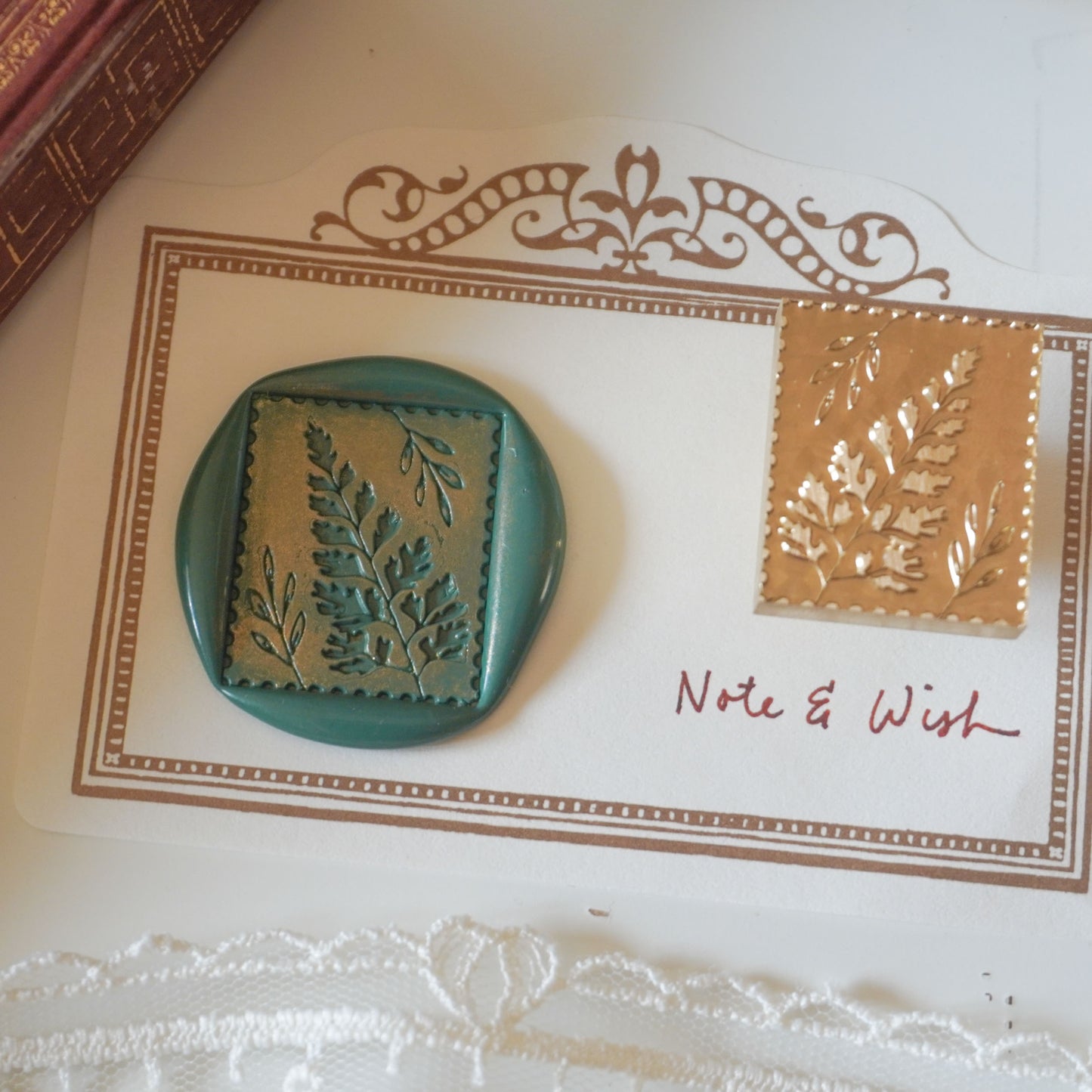 Inverse Fern Wax Seal Stamp, Note & Wish Seal Stamp