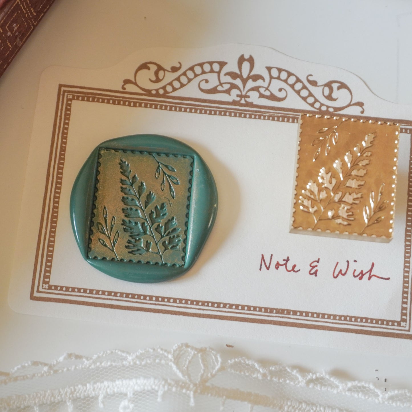 Inverse Fern Wax Seal Stamp, Note & Wish Seal Stamp