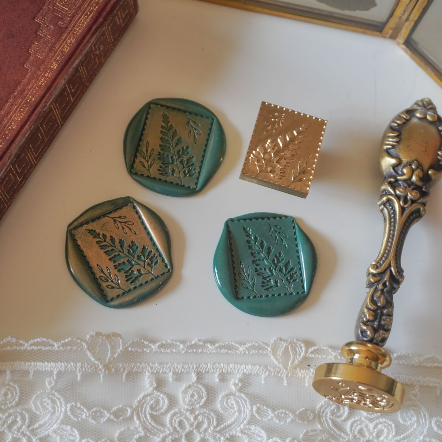 Inverse Fern Wax Seal Stamp, Note & Wish Seal Stamp