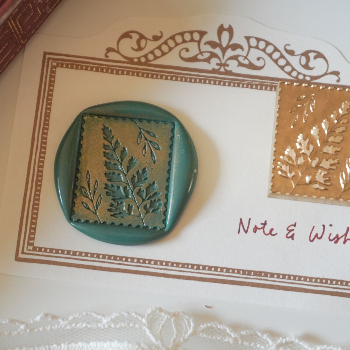 Inverse Fern Wax Seal Stamp, Note & Wish Seal Stamp