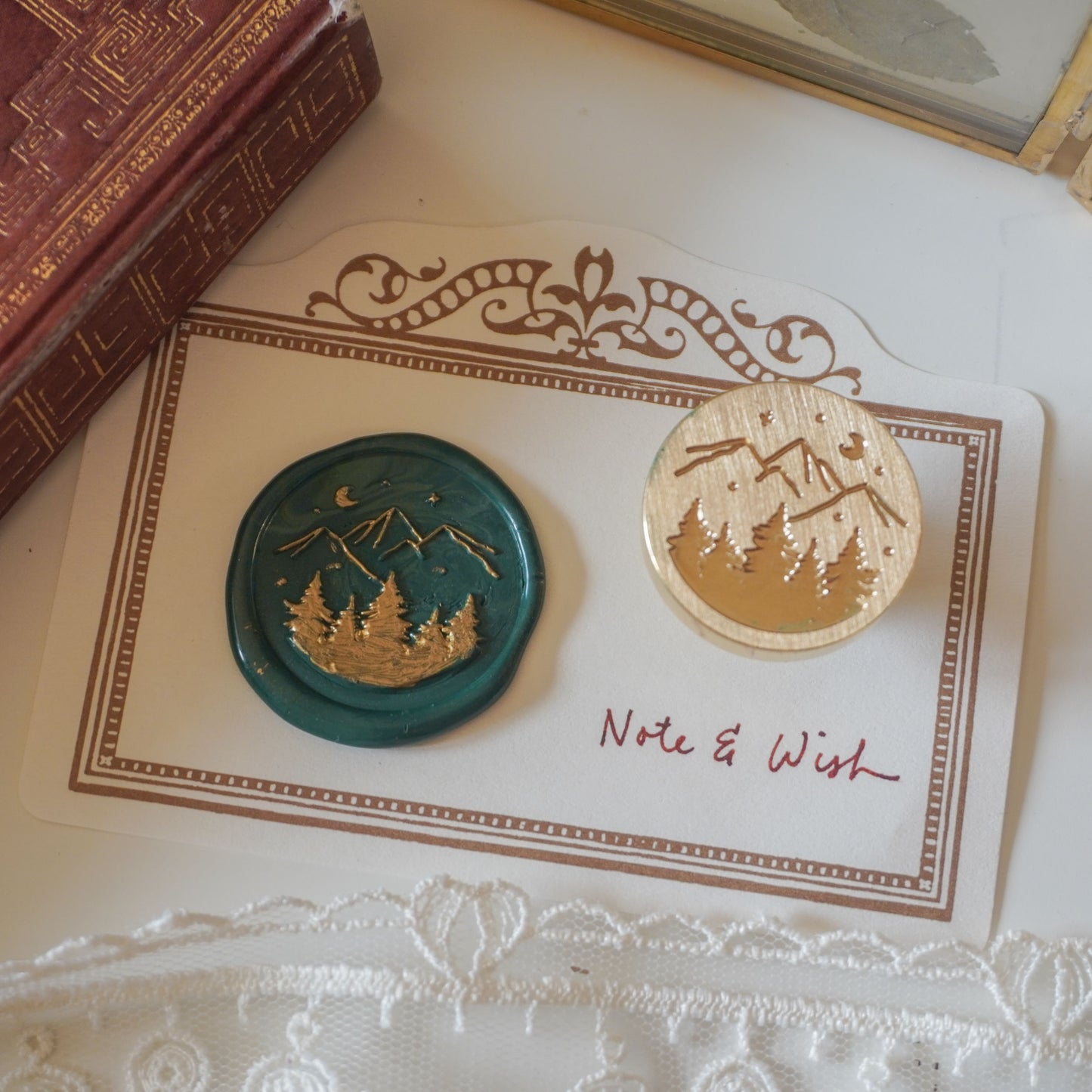 Winter Mountains Wax Seal Stamp, Note & Wish Original Seal Stamp