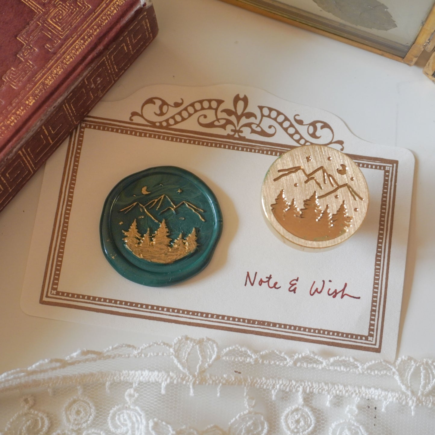 Winter Mountains Wax Seal Stamp, Note & Wish Original Seal Stamp