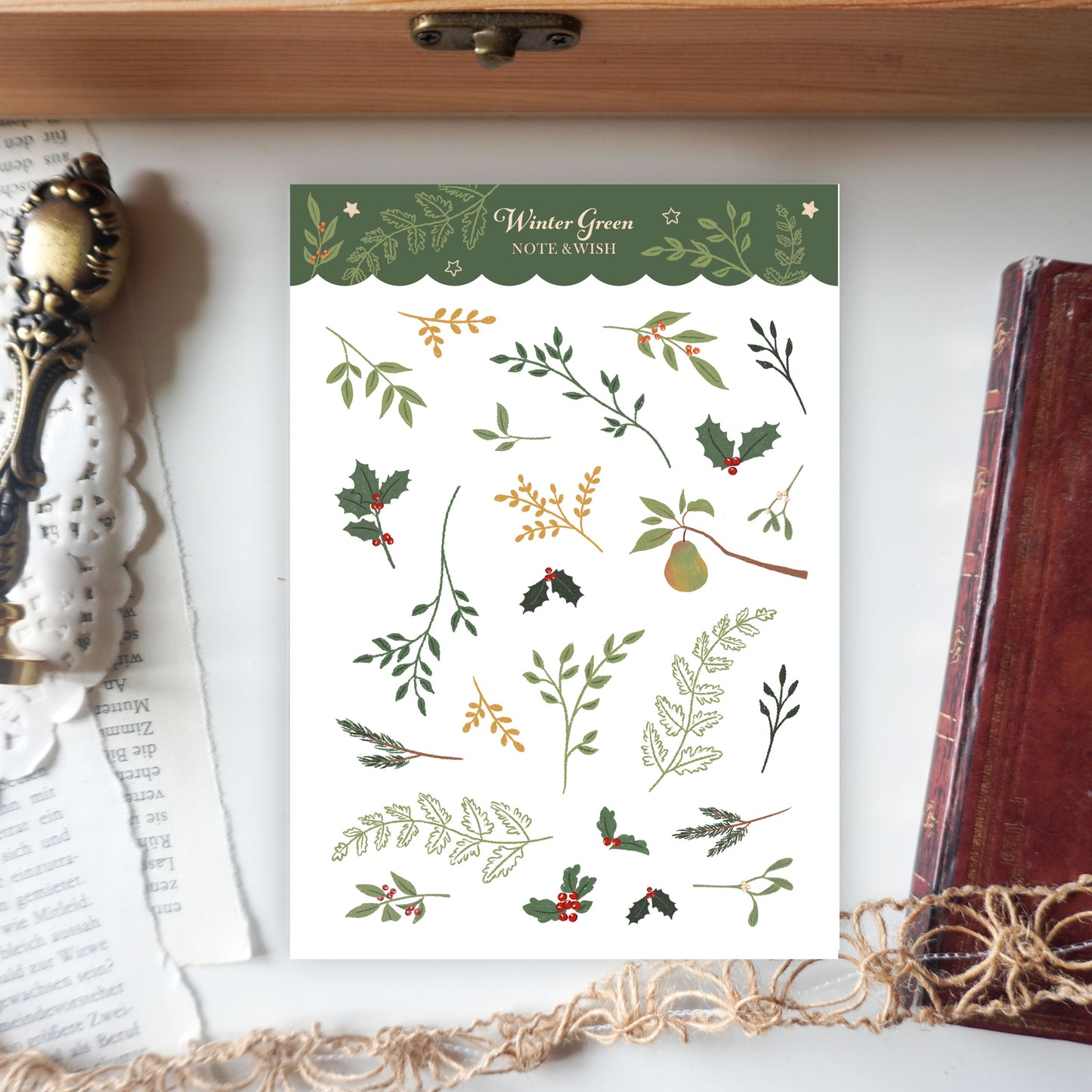 Winter Green - Winter Stickers - Washi Paper Stickers