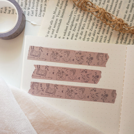 Library Studies Washi Tape, Dark Academia Washi Tape, Note & Wish