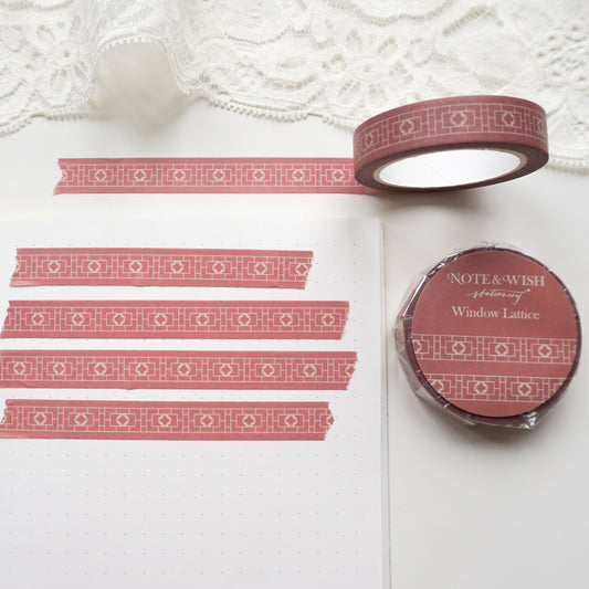 washi tape with chinese lattice window pattern