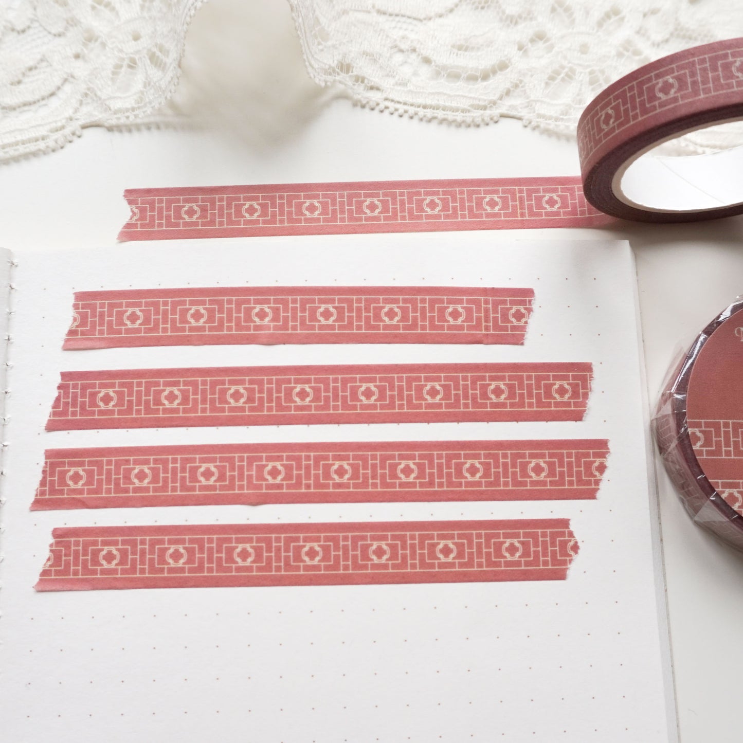 washi tape with chinese lattice window pattern