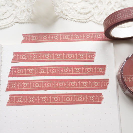 washi tape with chinese lattice window pattern