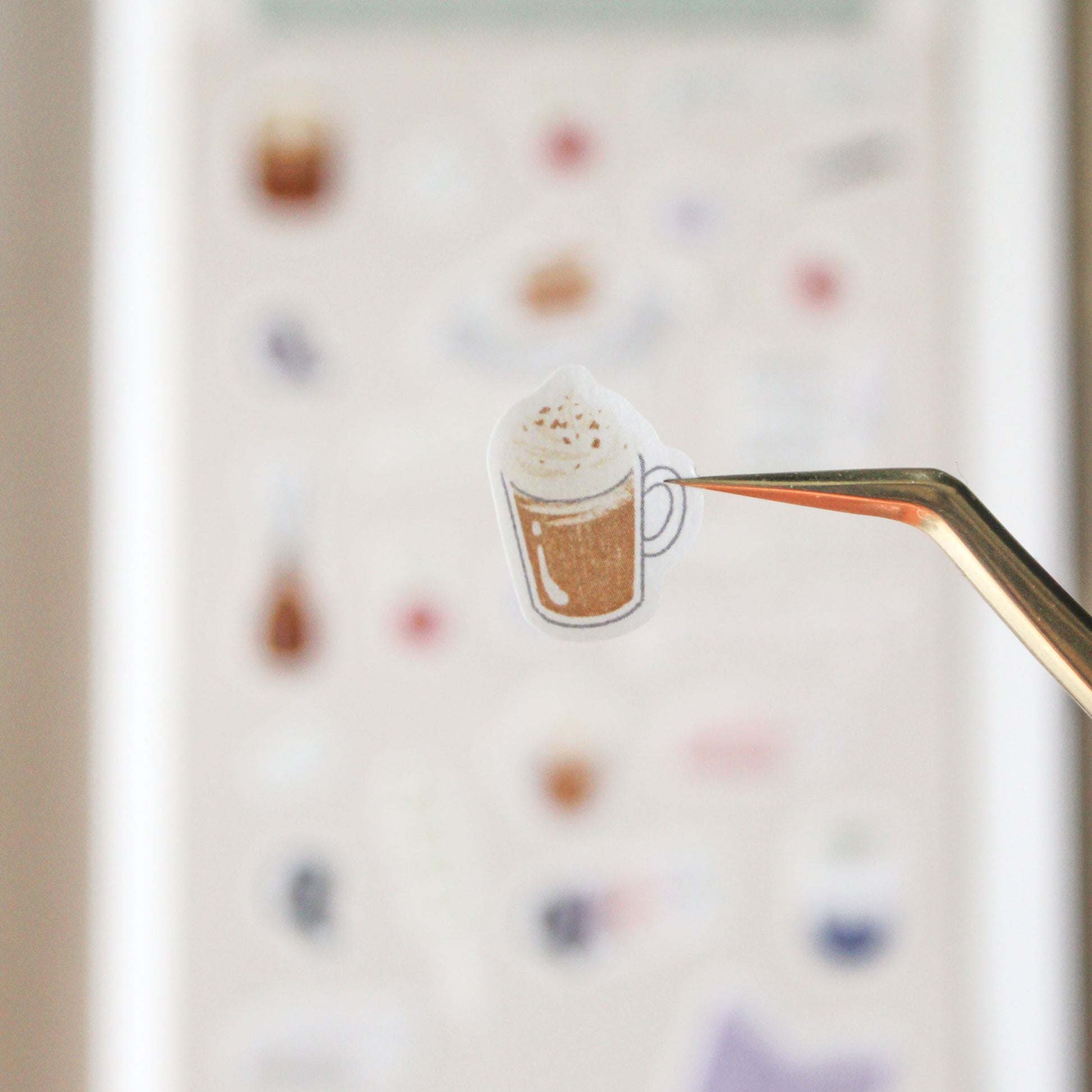 Close up of hot chocolate with cream sticker