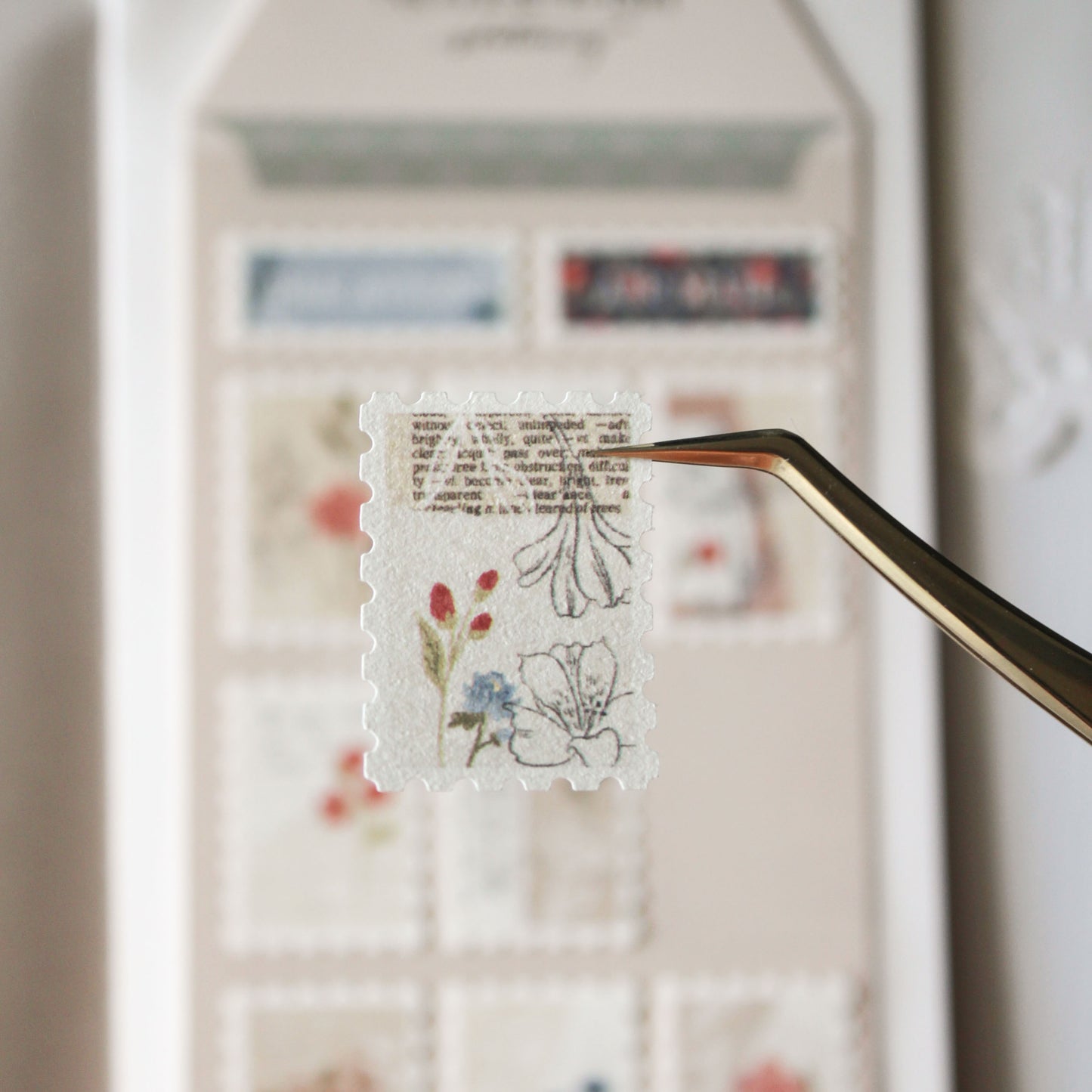 Floral Letters Stamp Stickers - Flower Stamp Stickers
