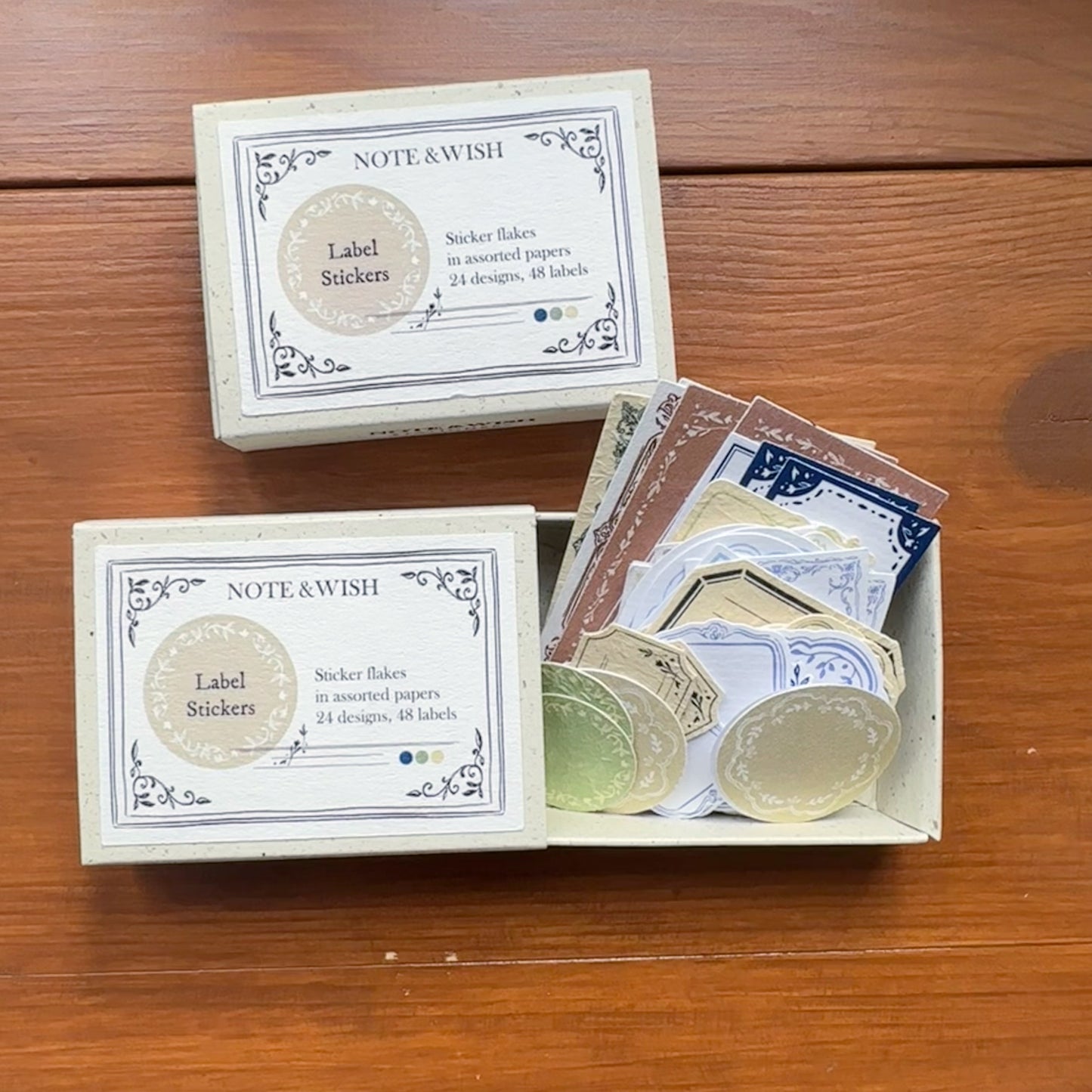 Mixed Paper Label Stickers  - 48 Labels