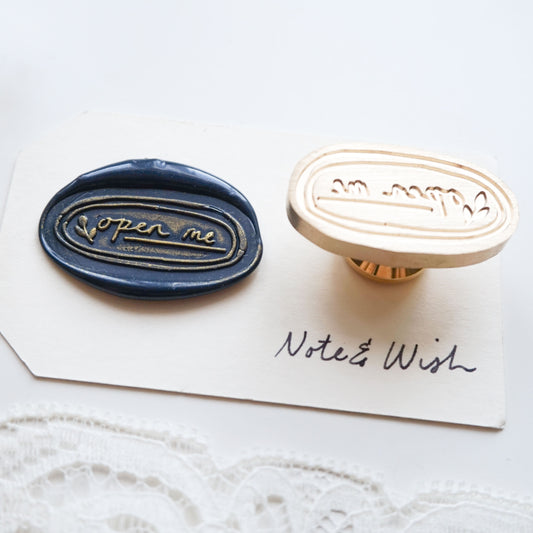 Open Me Wax Seal Stamp, Note & Wish Original Seal Stamp