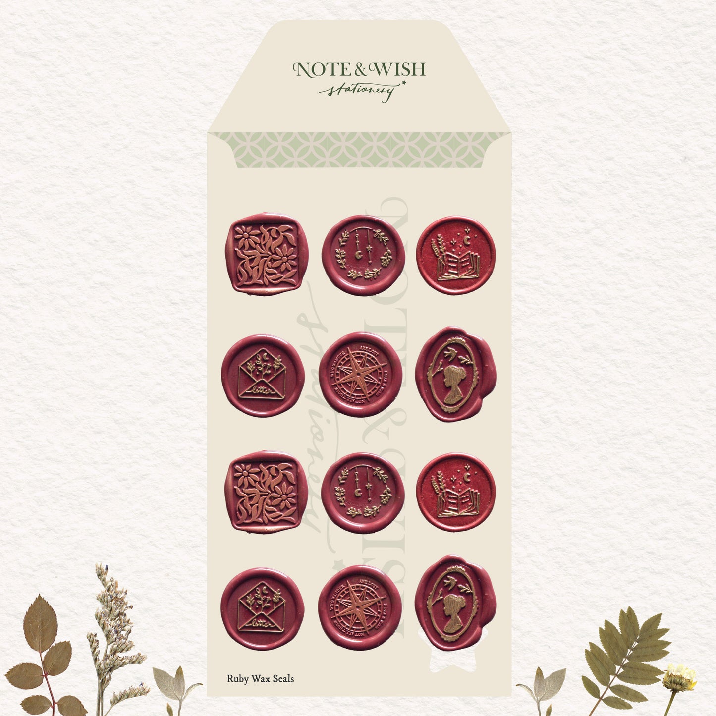 sticker with red wax seals