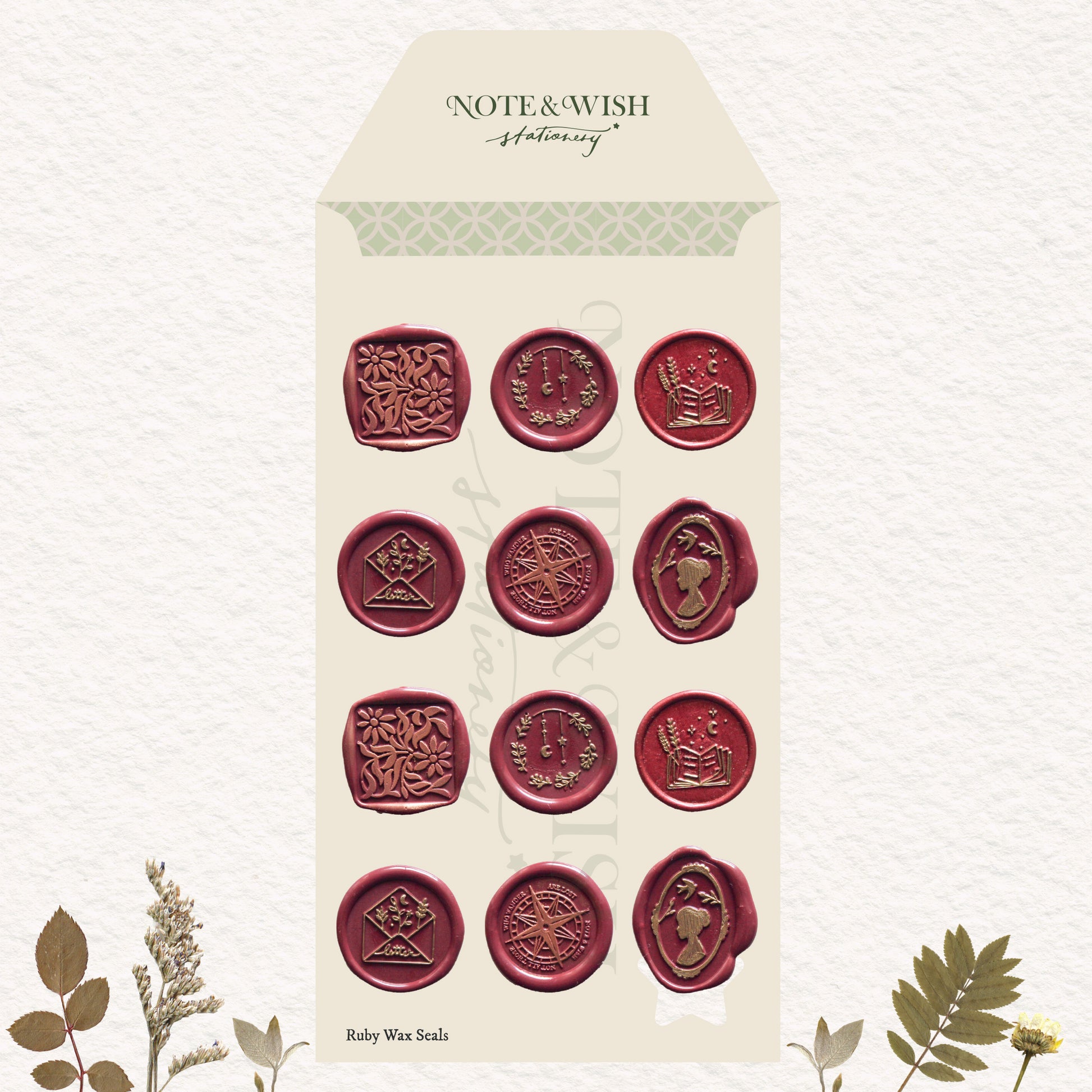 sticker with red wax seals