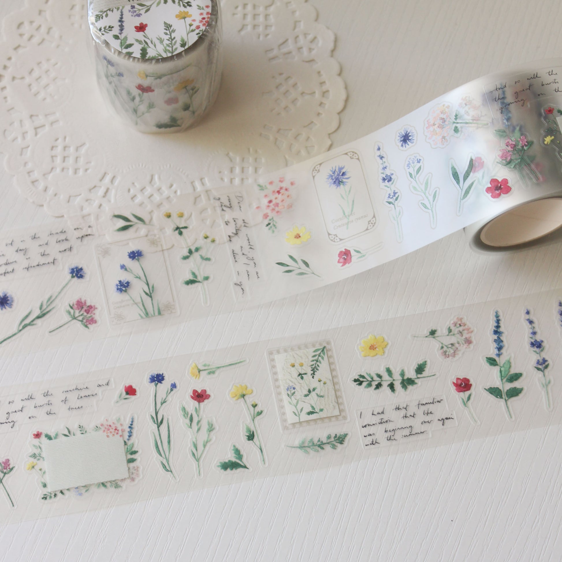 Decorative PET Tape with floral and nature-themed designs 