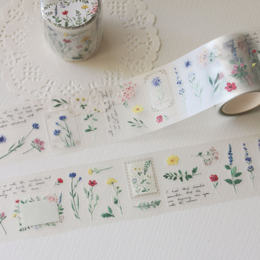 Decorative PET Tape with floral and nature-themed designs 