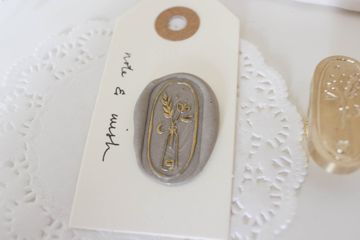Flower in a Vase Wax Seal Stamp, Note & Wish Original Seal Stamp