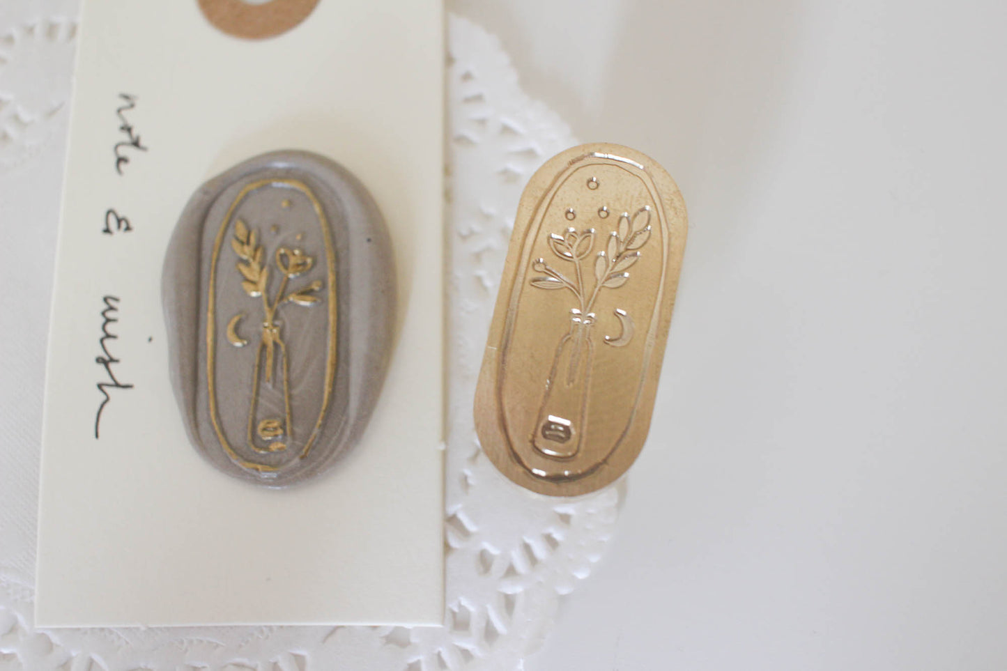 Flower in a Vase Wax Seal Stamp, Note & Wish Original Seal Stamp