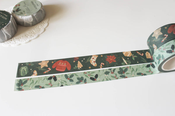 Joyful Home & Mistletoe Berries Washi Tape Set