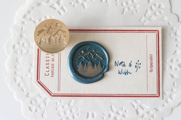 Winter Mountains Wax Seal Stamp, Note & Wish Original Seal Stamp
