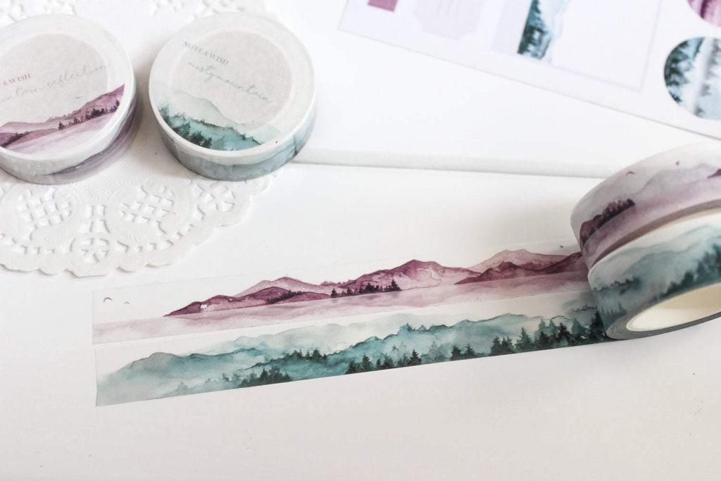 Mountain Reflection Washi Tape, Note & Wish Washi - Note And Wish 