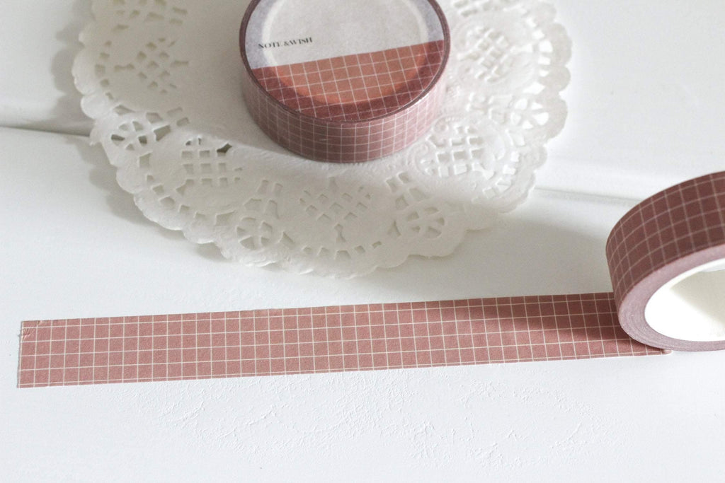 Copper Grid Washi Tape, Note & Wish Washi - Note And Wish 