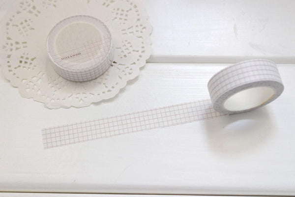 Burnt Coral Grid Washi Tape, Note and Wish Washi - Note And Wish