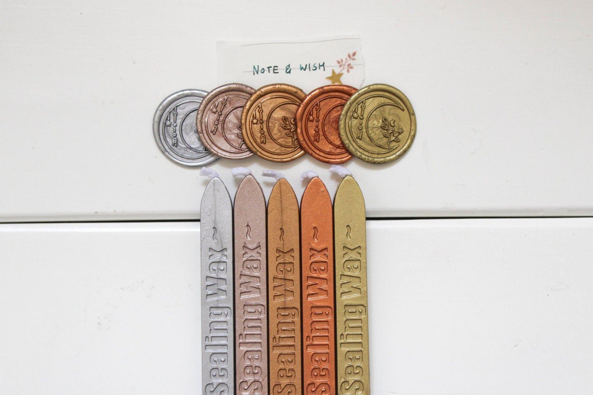 Gold, Silver Sealing Sealing Wax with Wick, Note & Wish Sealing Wax - Note And Wish 