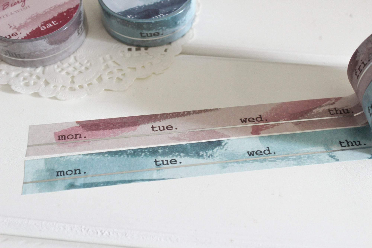 Burgundy and Navy Days Washi Tape, Note & Wish Washi - Note And Wish 