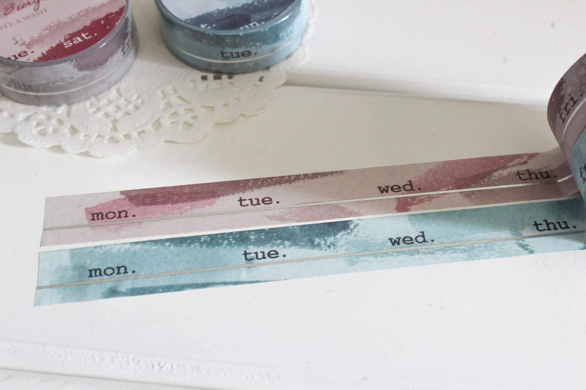Burgundy and Navy Days Washi Tape, Note & Wish Washi - Note And Wish 