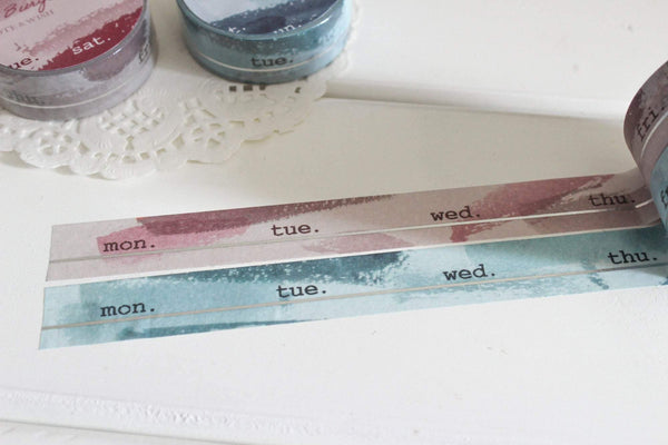 Burgundy and Navy Days Washi Tape, Note & Wish Washi - Note And Wish