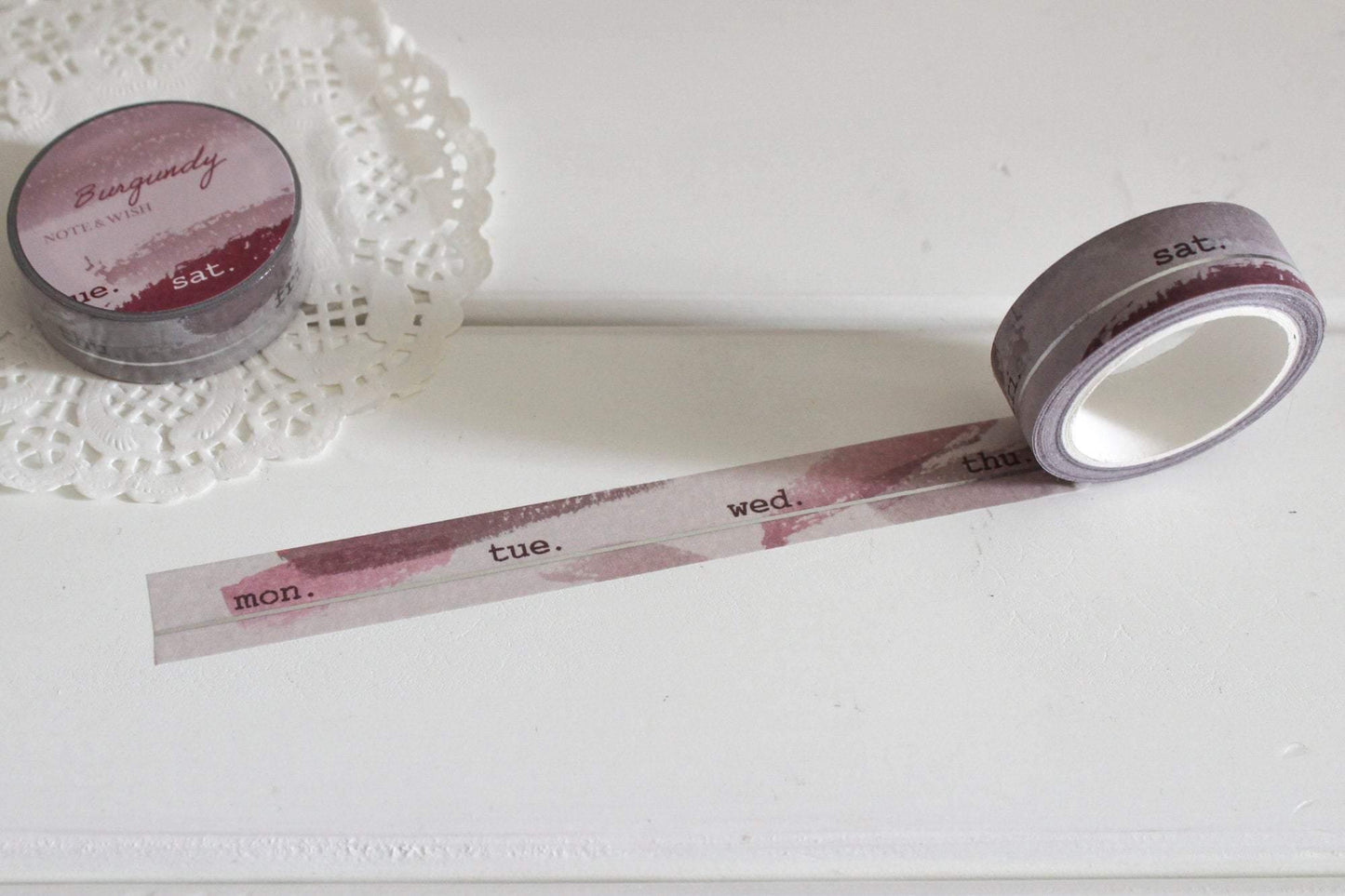 Burgundy and Navy Days Washi Tape, Note & Wish Washi - Note And Wish 