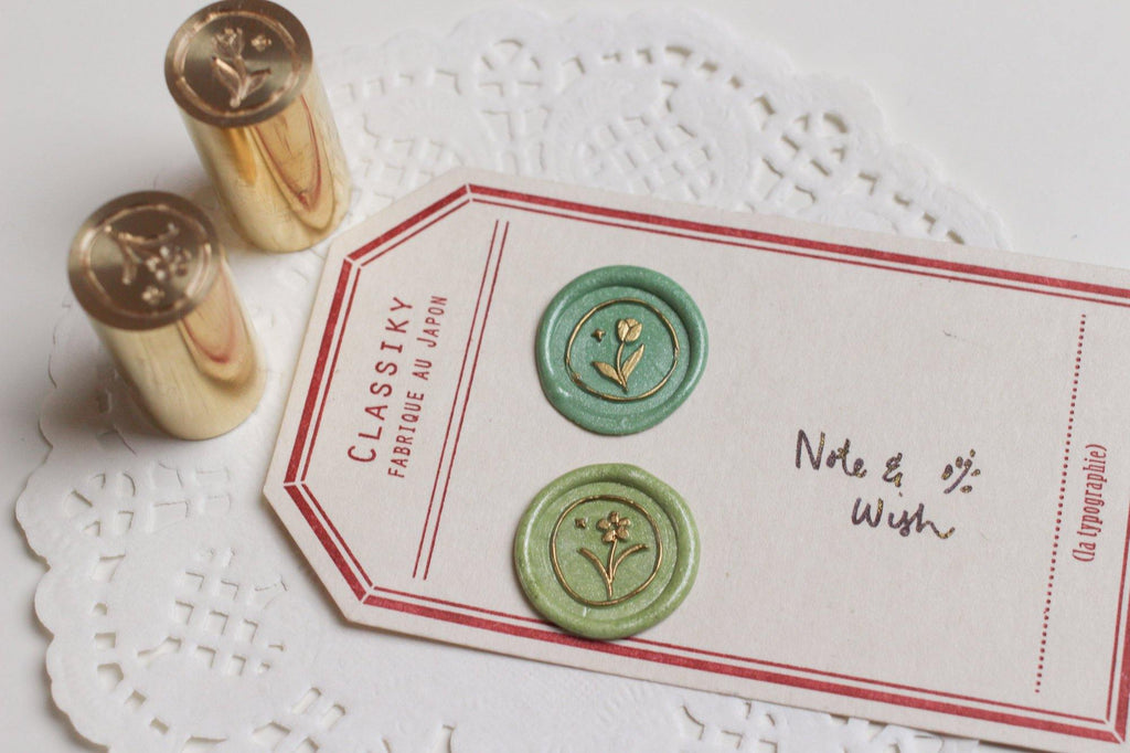 Tulip and Daisy Mini Sealing Stamp,  Note & Wish Original Wax Seal Stamp - Note And Wish 