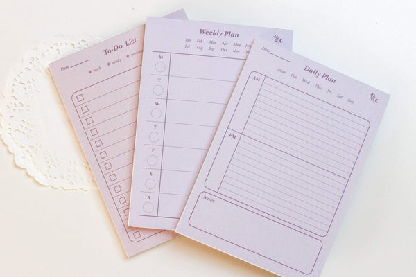 To do list, Weekly & Daily A6 Notepads - Note And Wish 