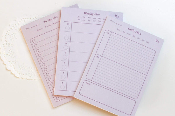 To do list, Weekly & Daily A6 Notepads - Note And Wish