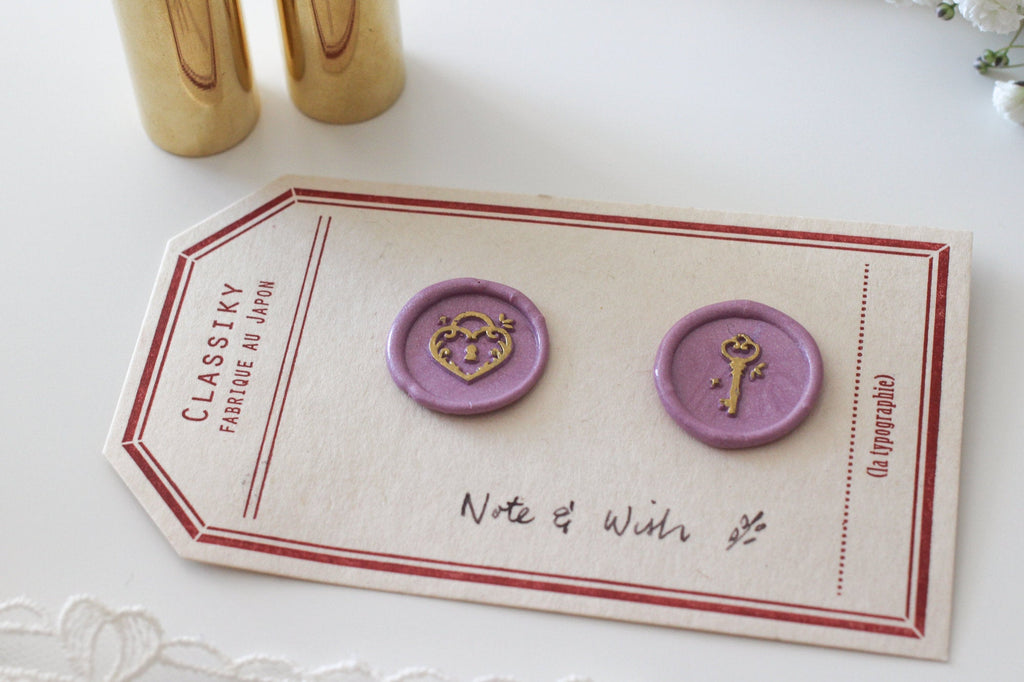 Heart Lock and Magic Key Mini Sealing Stamp,  Note & Wish Original Wax Seal Stamp