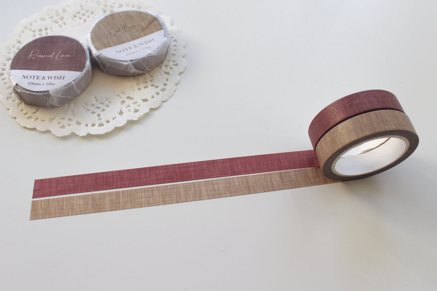 Rosewood and Oak Linen, Note & Wish Washi