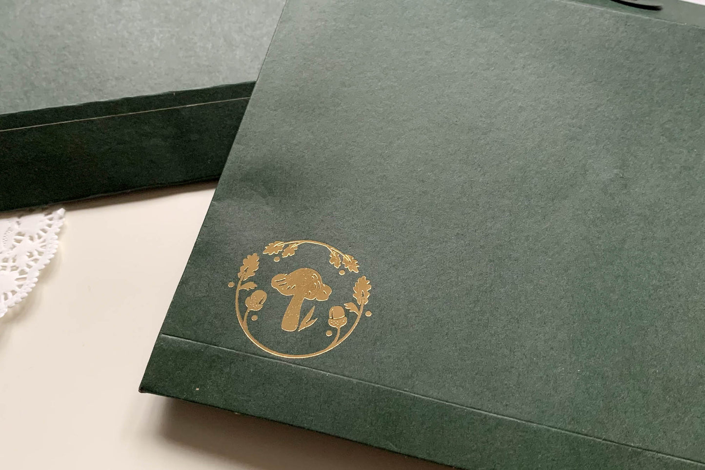 Green Kraft Mushroom String Envelope - Pack 5