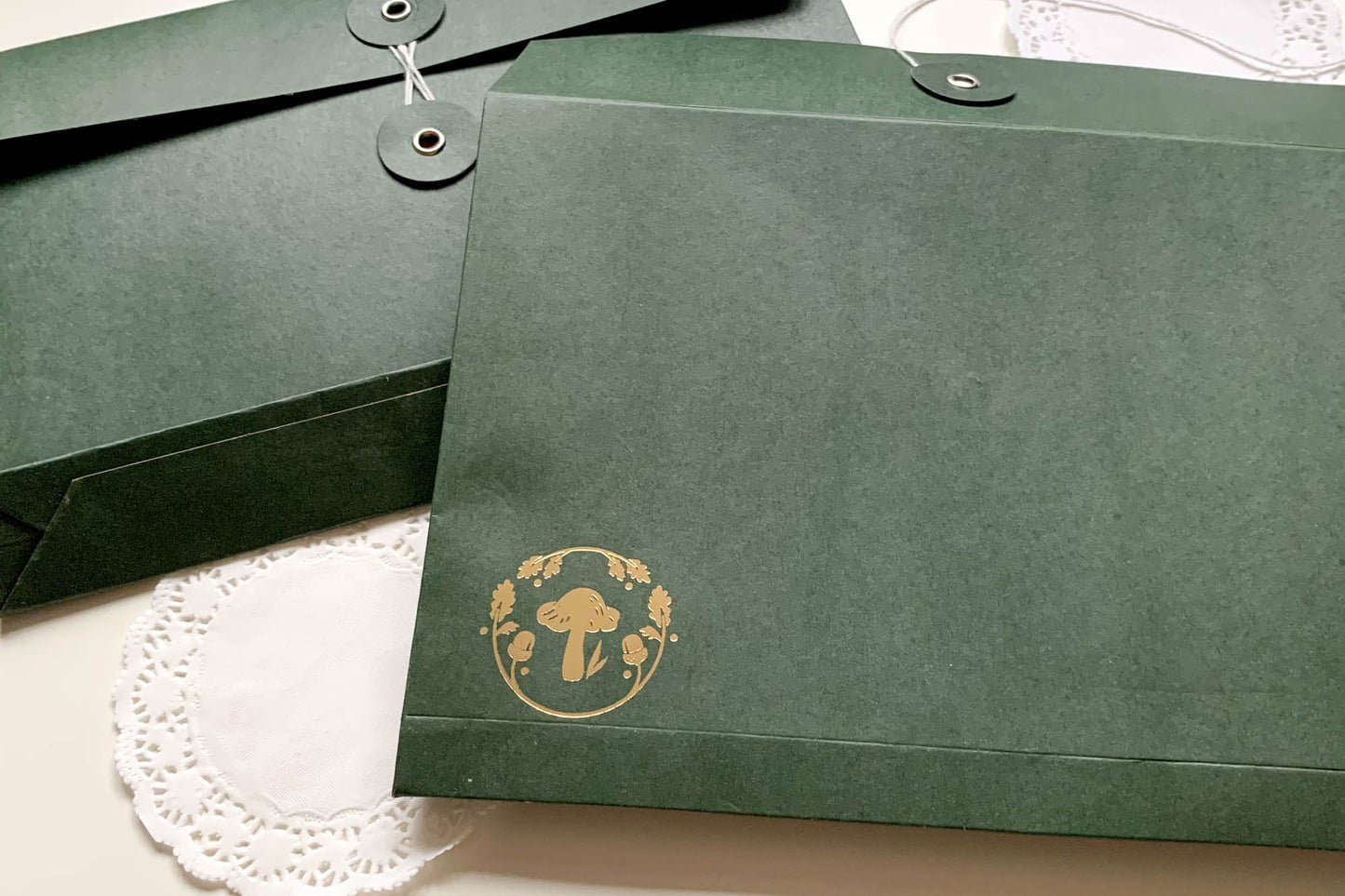 Green Kraft Mushroom String Envelope - Pack 5