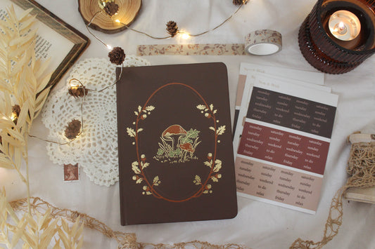 Mushroom & Acorns Journal, B6 Dot Grid Journal