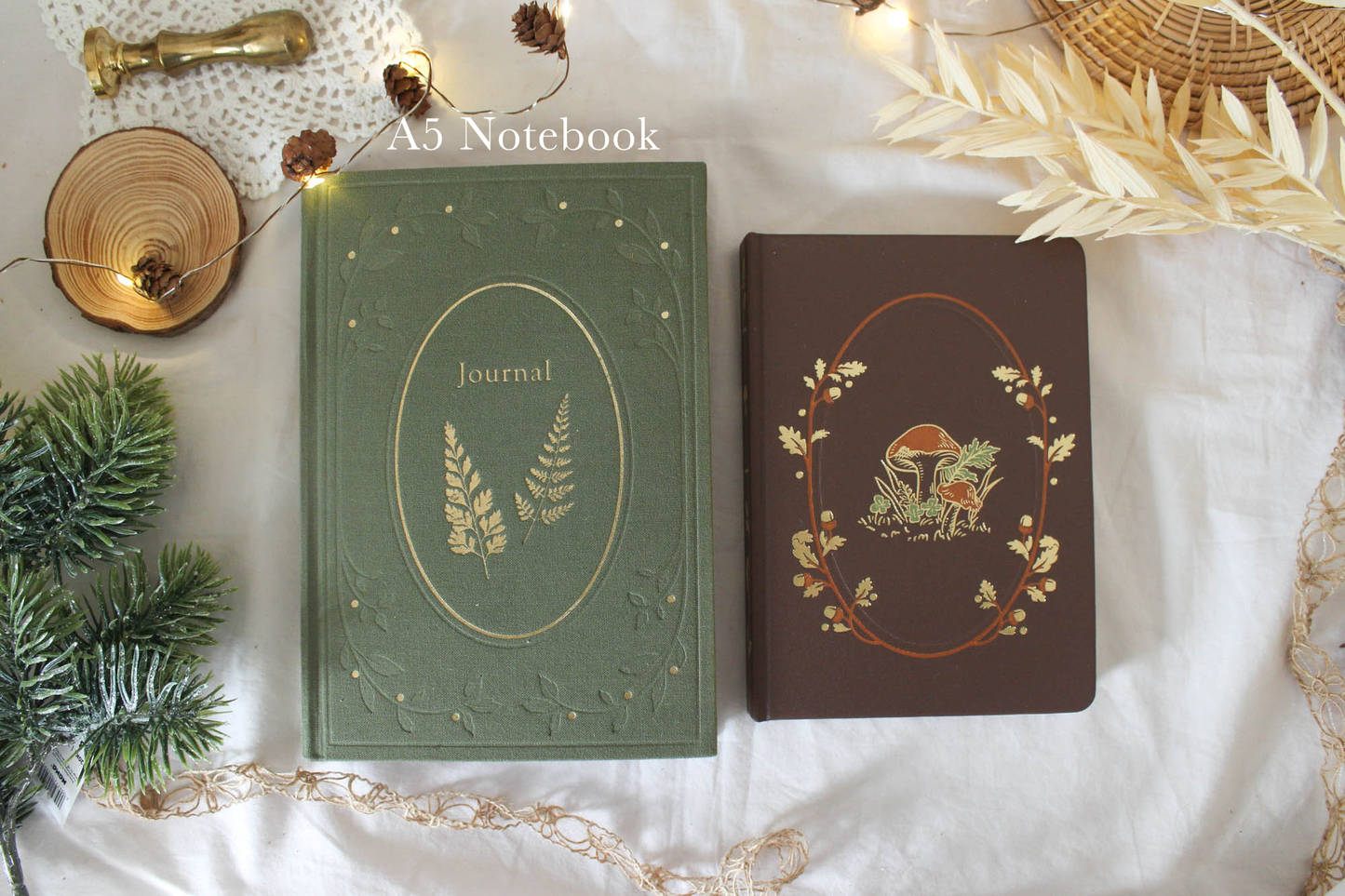 Mushroom & Acorns Journal, B6 Dot Grid Journal