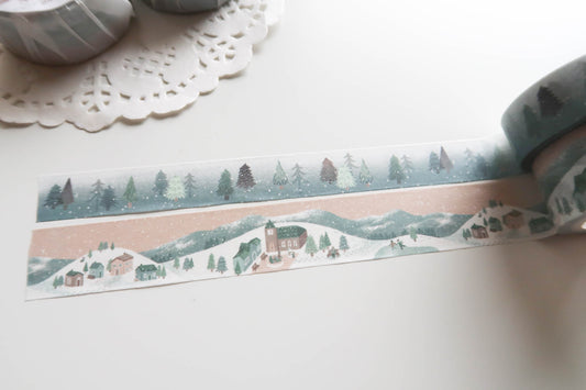 Snow Day and Winter Walk Washi Tape Set, Note & Wish Washi