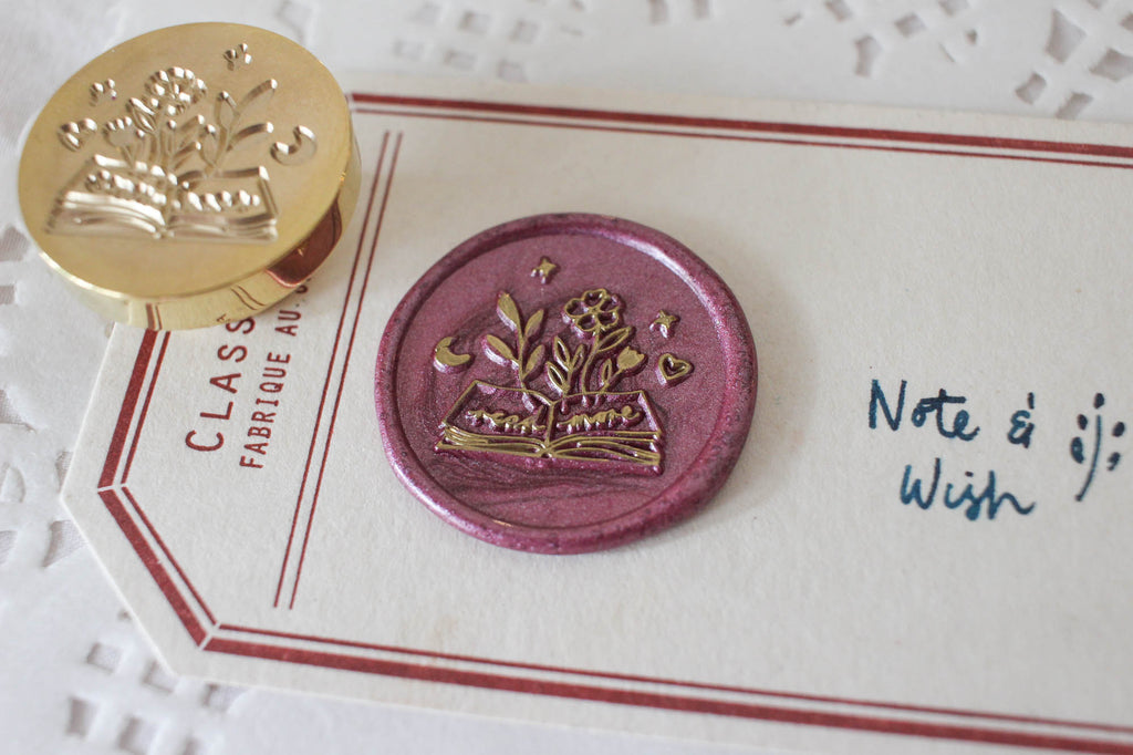 Book of Flowers Wax Seal Stamp, Note & Wish Original Seal Stamp